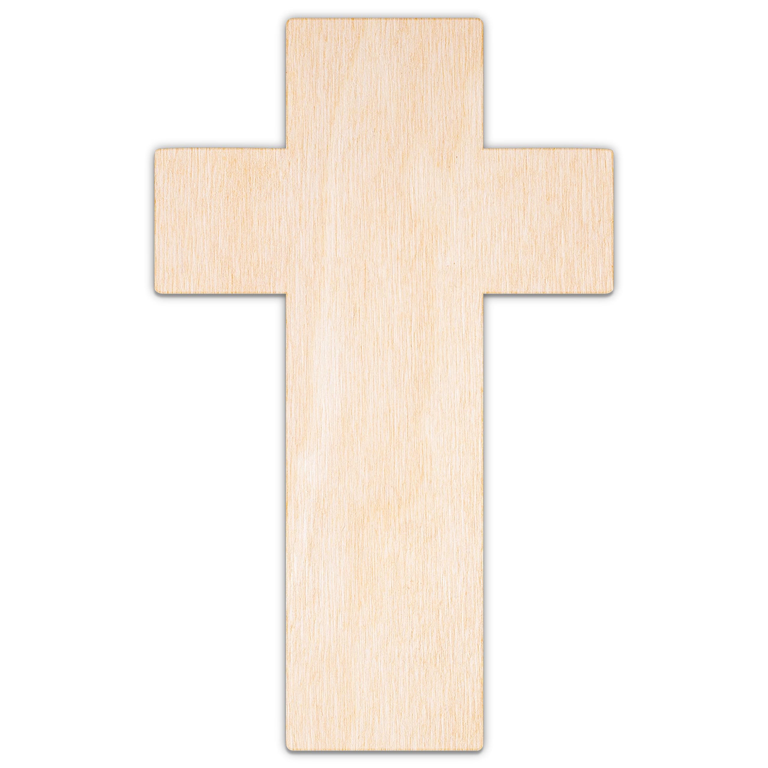 Creative Deco Personalised Wooden Plywood/MDF Cutout Shapes | Cross | Size 5-60cm | 3mm Thickness | Laser Cut Wall Decoration Decoupage