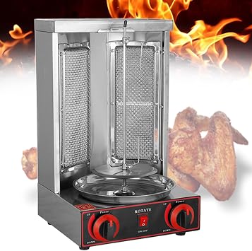 Shawarma Grill Machine, 13 lbs Capacity, Chicken Shawarma Cooker Machine, Gas Vertical Broiler Gyro Rotisserie Oven Doner Kebab Machine, for Home Restaurant Kitchen Parties,Gas