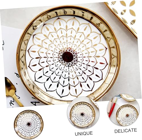 Miniatura 7 de ARTIBETTER Anillo de organización funcional con patrón de flores multifuncional práctico delicado plato de almacenamiento aretes pulsera retro