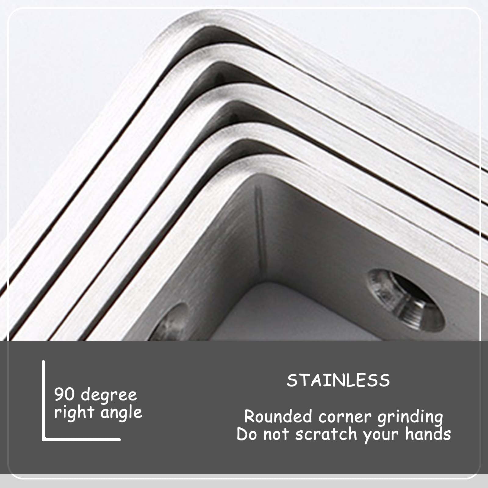 10 Pcs Stainless Steel Corner Brackets,90 Degree Corner Brace with 20 Screws and 1 Screwdriver - Image 3