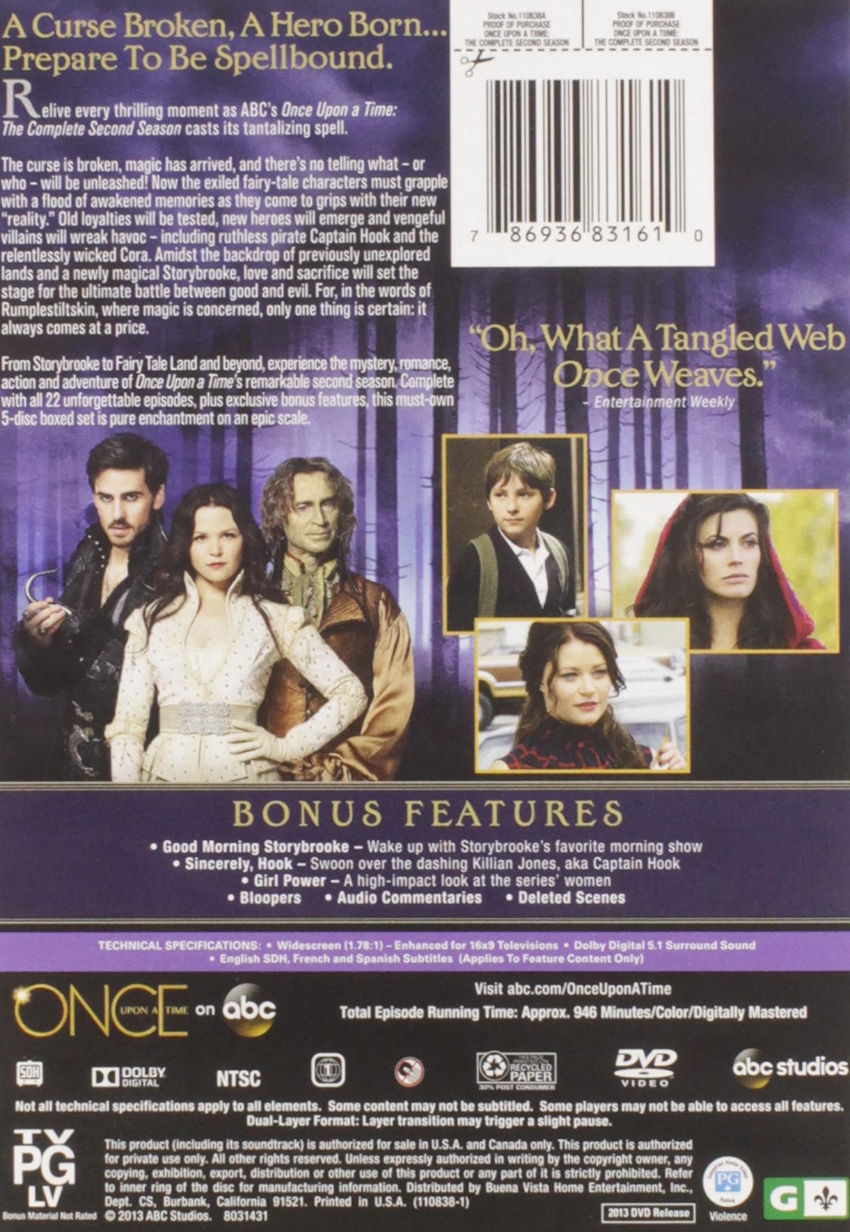 Once Upon a Time: The Complete Second Season [Region 1] : Amazon