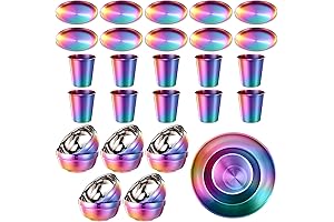 30 Pcs Rainbow Stainless Steel Dinnerware