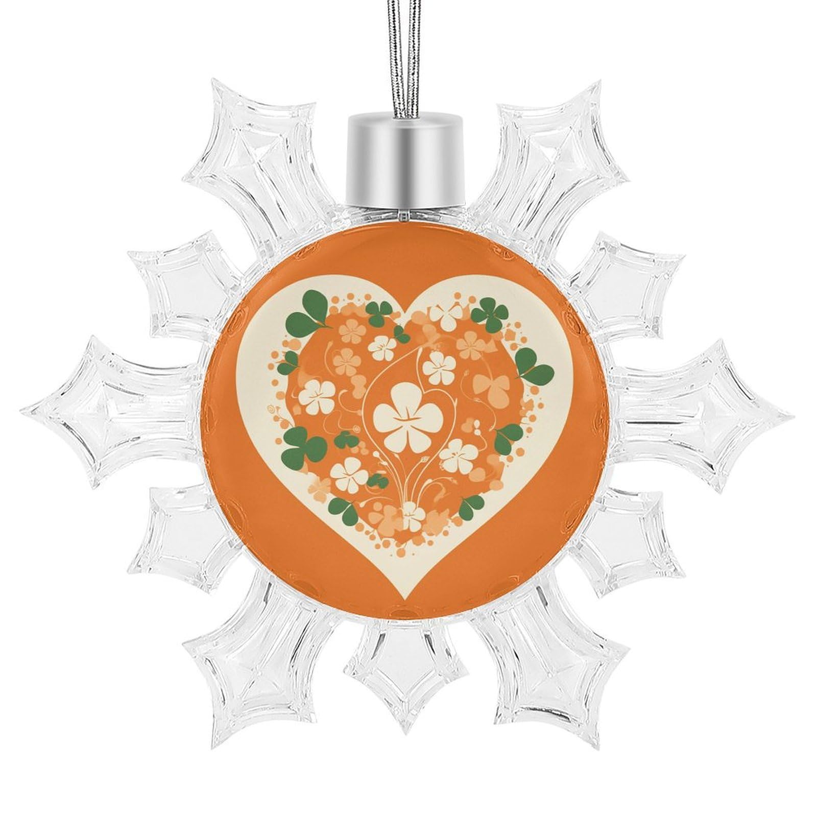 Heart Shape on Background Snowflake Ornaments Cute Snowflake Pendant Exquisite Christmas Tree Ornaments for Christmas Weddings New Year Birthday Holiday Celebration