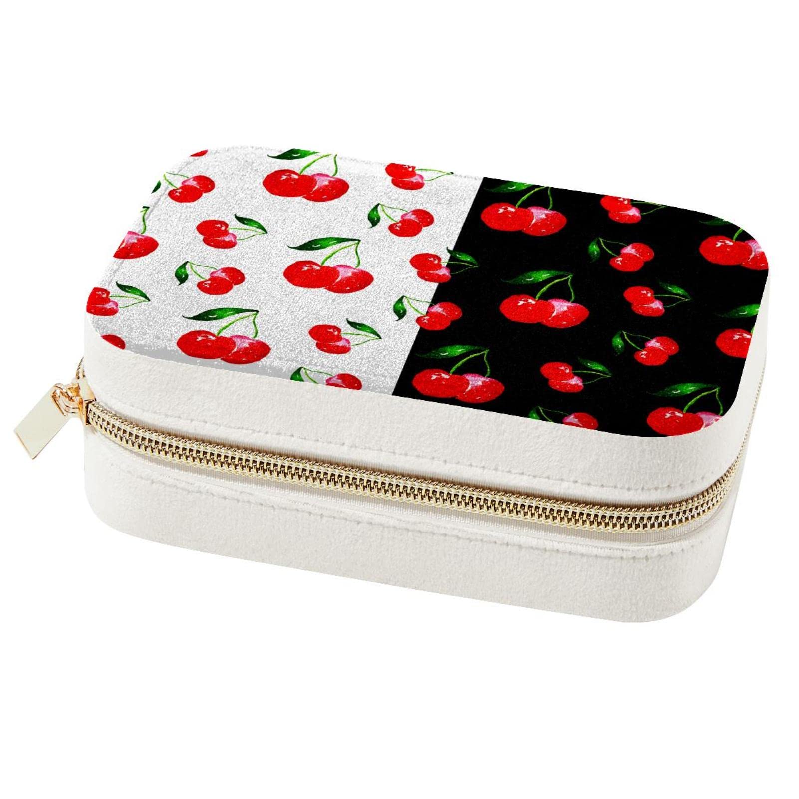 Boîte à bijoux de voyage Cherry rangement portable pour bagues et colliers