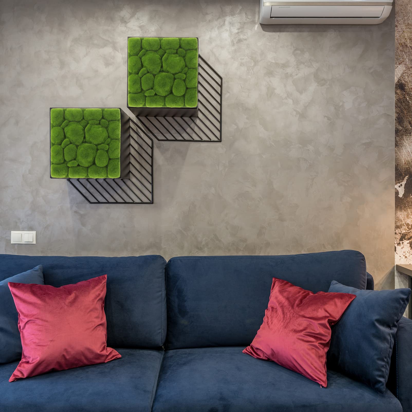 EXCEART 3 Stücke Moosplatte Deko Moos Wanddeko Panele Deko Lebende Mooswand Pflanzenbild Moos Wandbild 3D Künstliche Moosbild für Wohnzimmer Büro Aquarium Garten Hochzeit Wanddeko 30x30cm