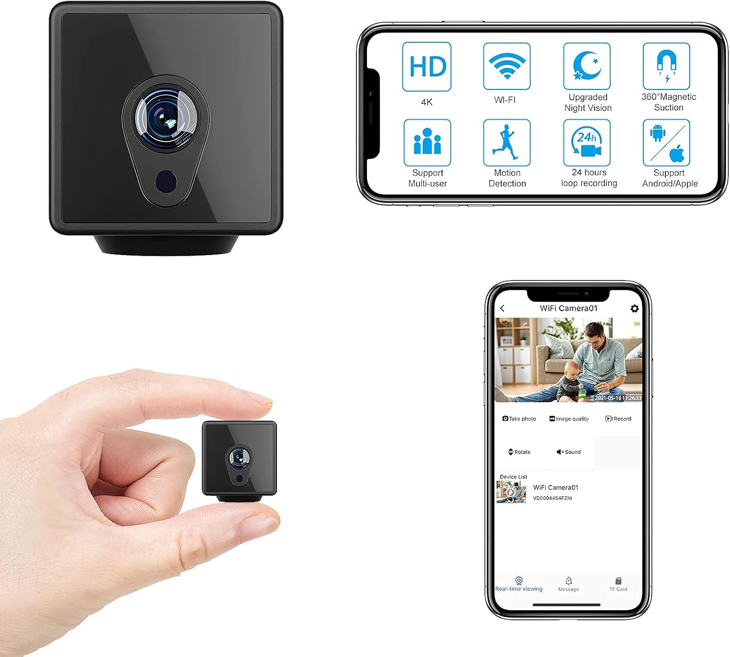 Jayol 2021 Latest 4K WiFi Camera, Security Camera Indoor Wireless with App, Motion Detection for Baby Monitor Smart Surveillance WiFi Pet Camera