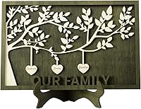 Vista 33 de Joyforisa Regalos para mamá y abuela, marco personalizado del árbol de la vida con corazones y nombres, marco de árbol familiar de madera