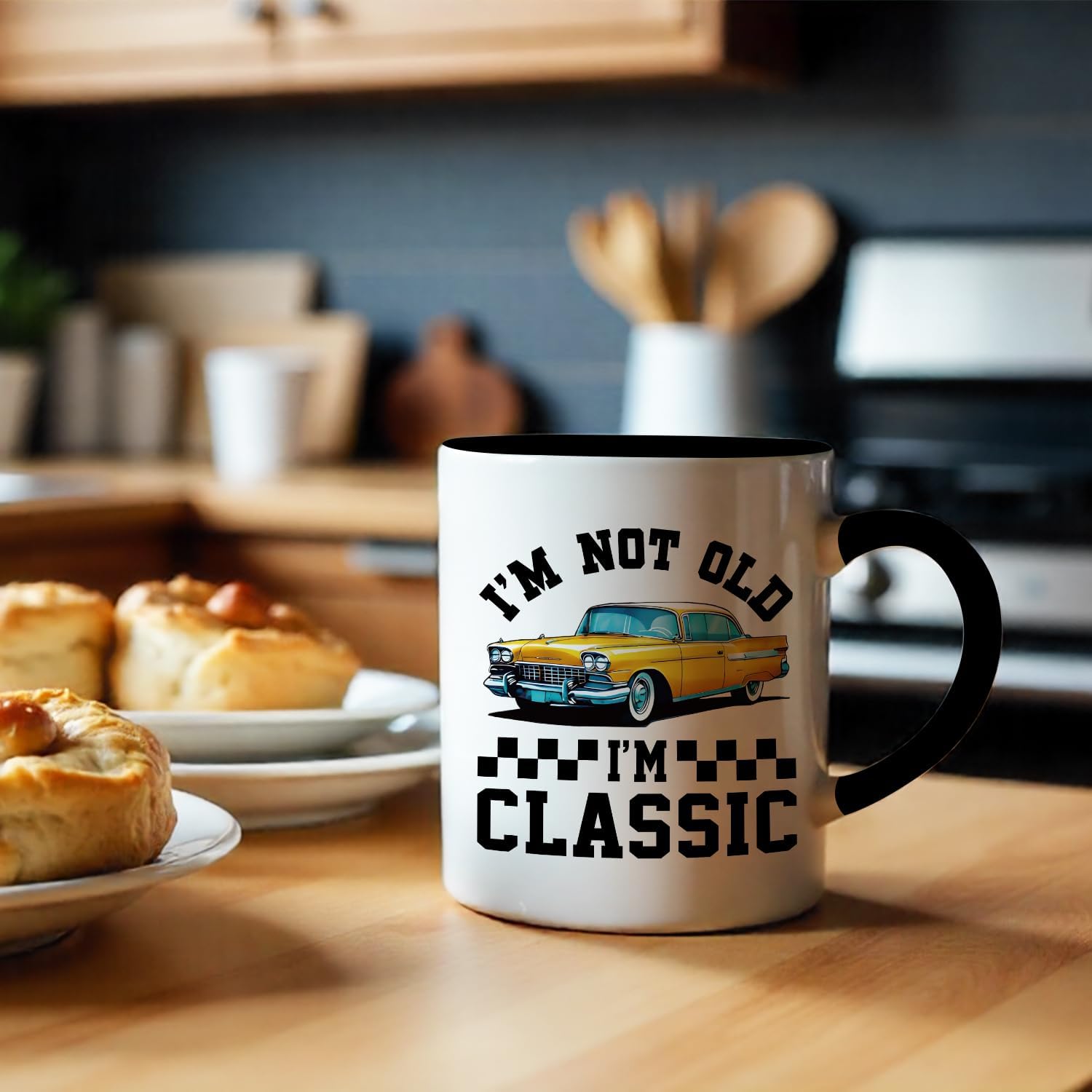 Funny Retro Car Coffee Mug, I'm Not Old I'm Classic, 11oz Ceramic Coffee Tea Cup, Retirement Gifts for Men Dad Grandpa, Christmas Birthday Gifts for Father Husband Uncle Friend Car Lovers - Image 7