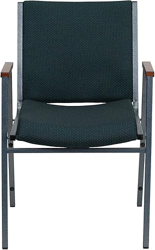 Miniatura 10 de Flash Furniture HERCULES Series - Silla apilable de tela verde resistente con brazos y soporte de pandeo