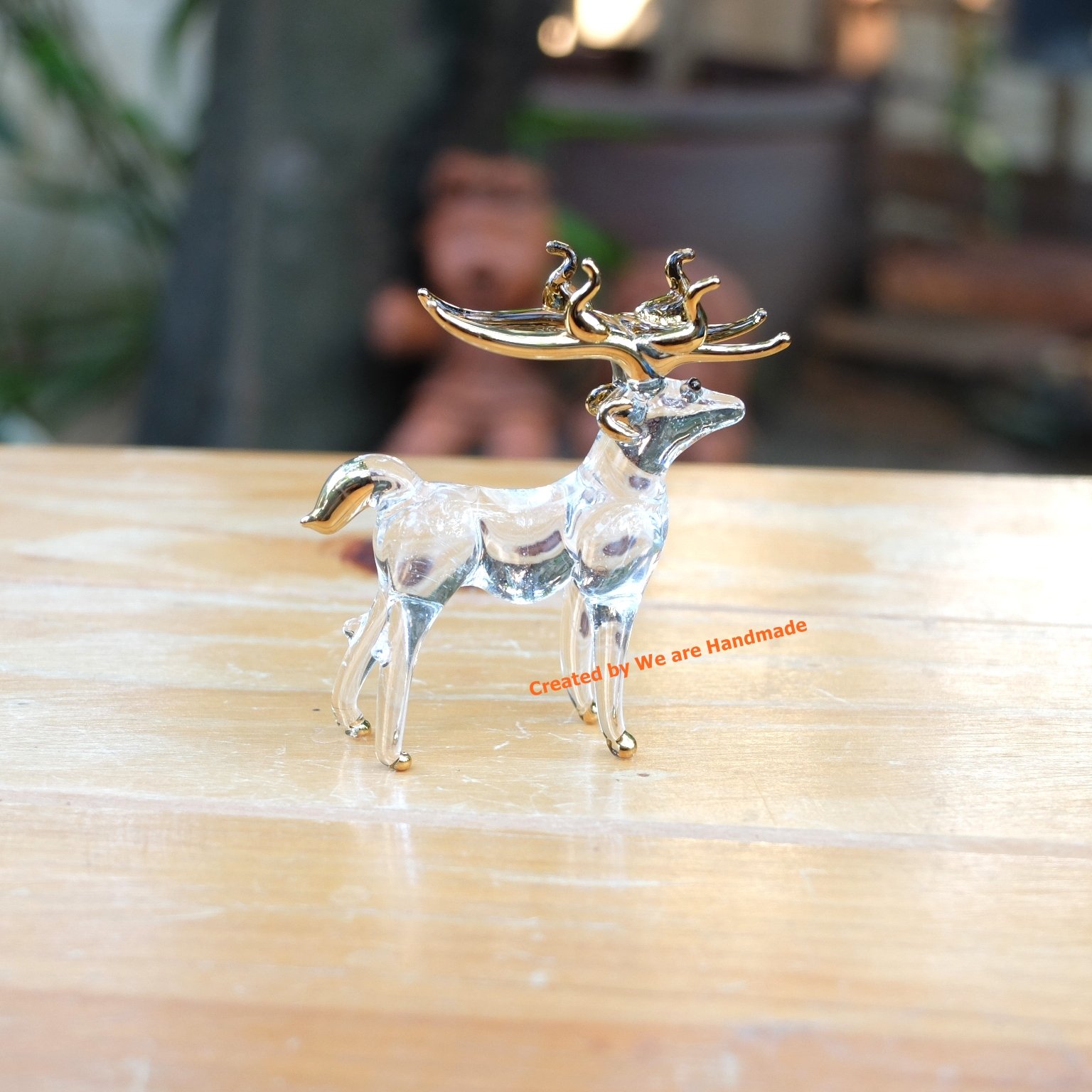 ✯ クリスタル ガラス 鹿 シカ 置物 ✯