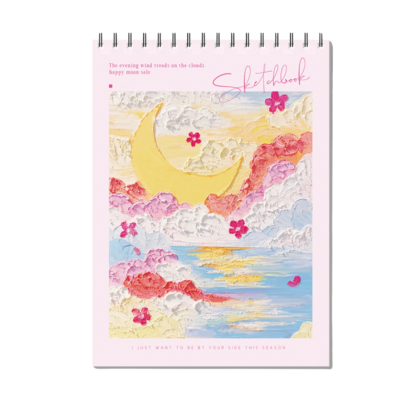 EOREA Pink Cover Sketchbook 8x11.5 Spiral Drawing Notebook