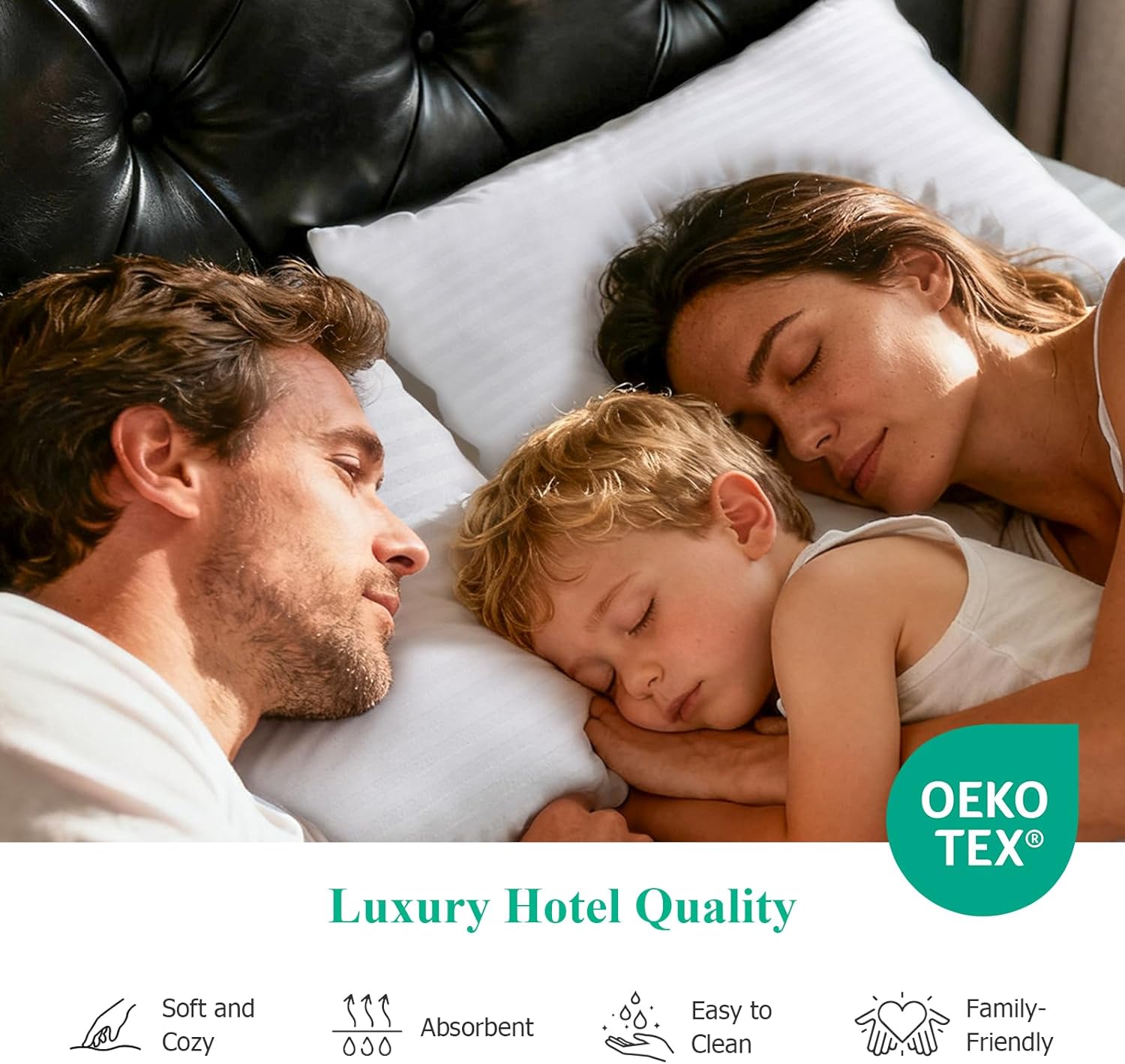 Similar to product APSMILE Bed Pillows for Sleeping Standard Size Set of 2, 100% Cotton Case & ClimaLoft Hybrid Down Alternative Pillow for All Sleepers, Hotel Collection (White, 20\"x26\") Standard (Pack of 2) White