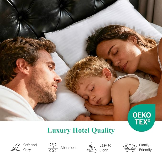 Set 2 Almohadas Alternativa a Plumas Tamaño Queen Funda Algodón miniatura 2