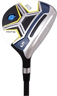 Men's Rife 812s #5 Wood Golf Club, Right Handed Regular Flex with Men's Size Black Pro Velvet Grips