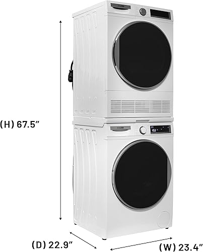 Miniatura 4 de Lavadora de 2.2 cf 120 V y secador de condensación de 4 Cf 220V fabricado en Europa (blanco+kit de apilamiento)