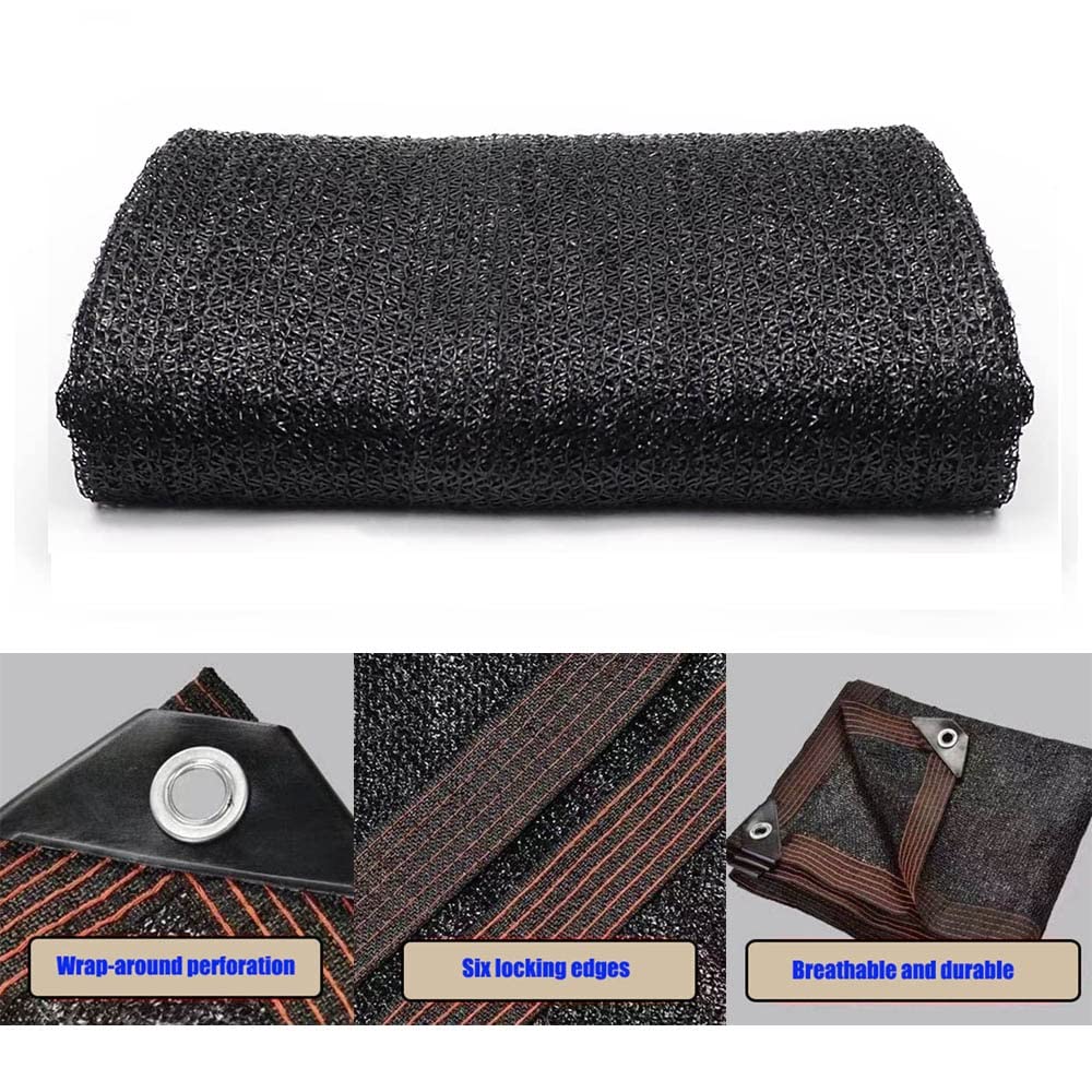 Sonnensegel Schattiernetz 2x3m 3x4m 4x8m 6x6m 8x10m 10x12m Schatten Netz mit Ösen, Reißfestem 85% UV Schutz Markisen, für Garten, Camping, Pergola, Auto Atmungsaktiv Sonnennetz ( Color : Schwarz , Siz