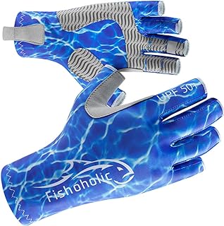 Fishoholic UPF50 Fingerless Fishing Gloves in Pakistan
