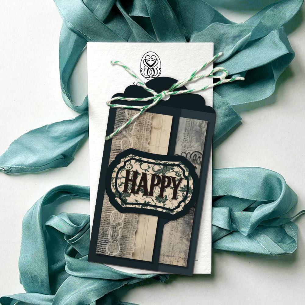 MAYJOYDIY Plan Folder Cutting Dies Tags Journal Metal Embossing Stencil Vintage Film Frame Carbon Steel Die Cuts Bookmark Pocket Tag Scrapbooking Tool for DIY Card Scrapbooking Photo Album Craft Decor