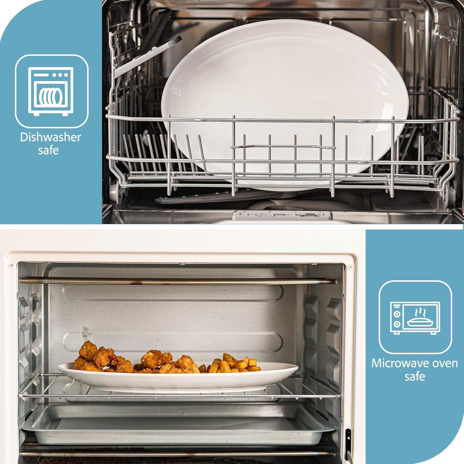 Serving Platters Set of 3 – 15.5/14/12 Inch Oval White Serving Platters, Large Porcelain Serving Platter Set for Party, Appetizers, Charcuterie, Sushi & Dessert, Microwave & Dishwasher Safe