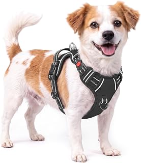 HEELE Dog Harnesses, Dog Vest Harnesses Lockable Push Button Fastening, 3 | Dog Vest Harness,Reflective Dog Harness with Front Back Clips,Padded Breathable Easy Control Handle for Walking Training