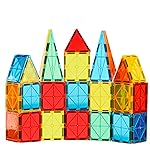 FNJO Magnetic Tiles, 52 PCS Magnet Building Set, Magnetic Building Blocks,Construction STEM Toys for Kids