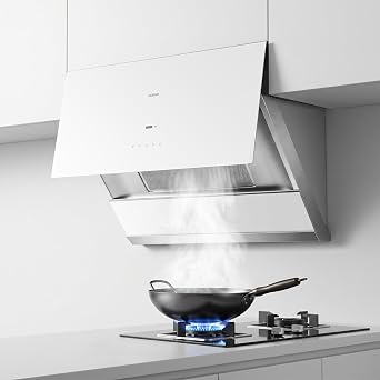 ROBAM 30 Inch Range Hood, 1100 CFM Brushless Motor, Smart Touch & Gesture Control, Dishwasher-Safe Filter, LED Lights, Stainless Steel, EasyClean Glass, Ducted Wall Mount/Under Cabinet 52H1SW