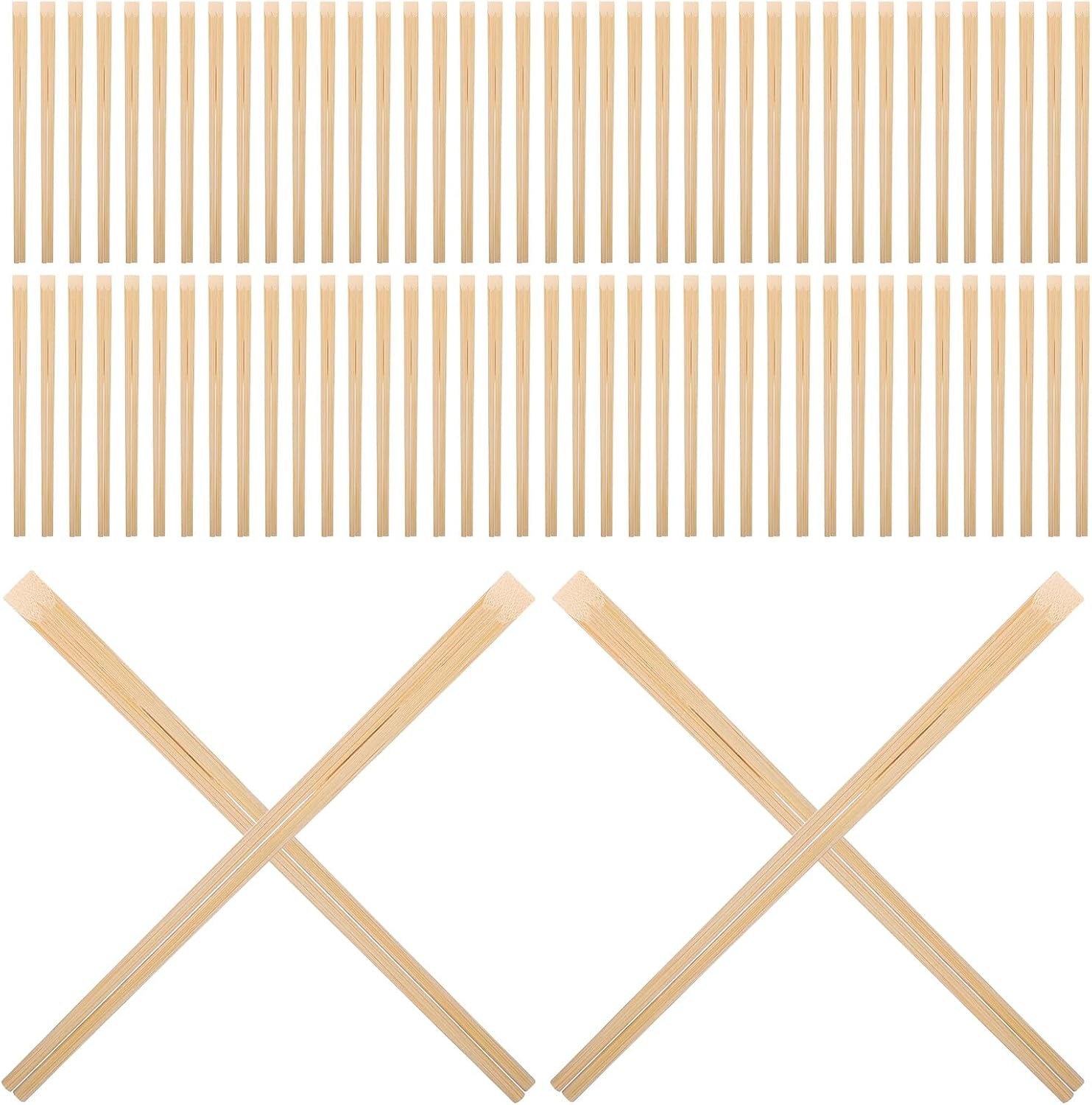 SECFOU 100 Pairs Disposable Chopsticks 24cm Lightweight Natural Smooth Surface Restaurant and Takeout Sushi Party Flatware Set