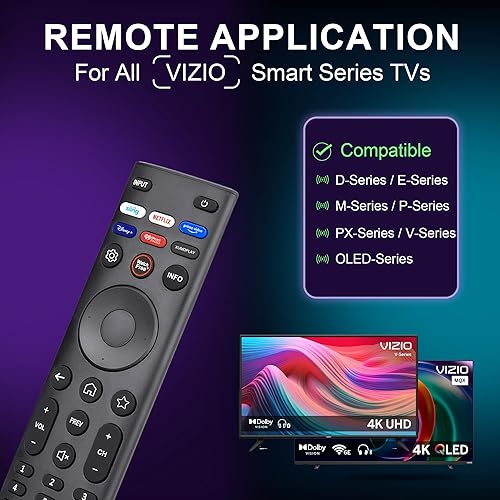 Miniatura 2 de Mando a distancia de repuesto para televisores inteligentes VIZIO, control remoto universal compatible con XRT140XRT136XRT260XRT270 y DEMPVPXOLED,
