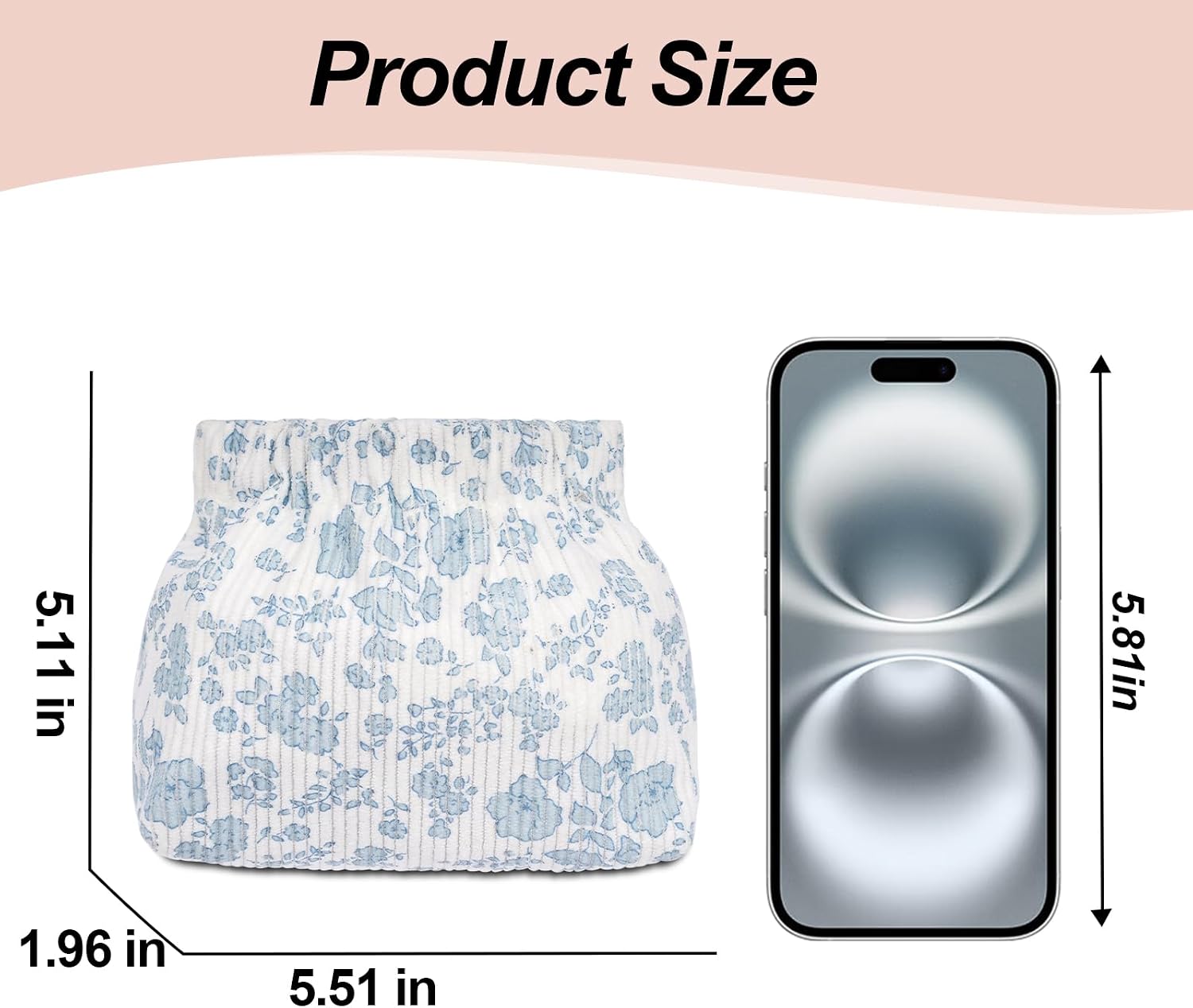 honitty Mini Makeup Pouch,Corduroy Elastic Wallet Storage for Women,Cute Small Lipstick Bag for Purse