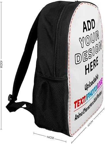 Miniatura 4 de Mochila personalizada con texto de imagen y foto, personaliza mochila de viaje para laptop para hombres y mujeres, bolsa de hombro casual de 17