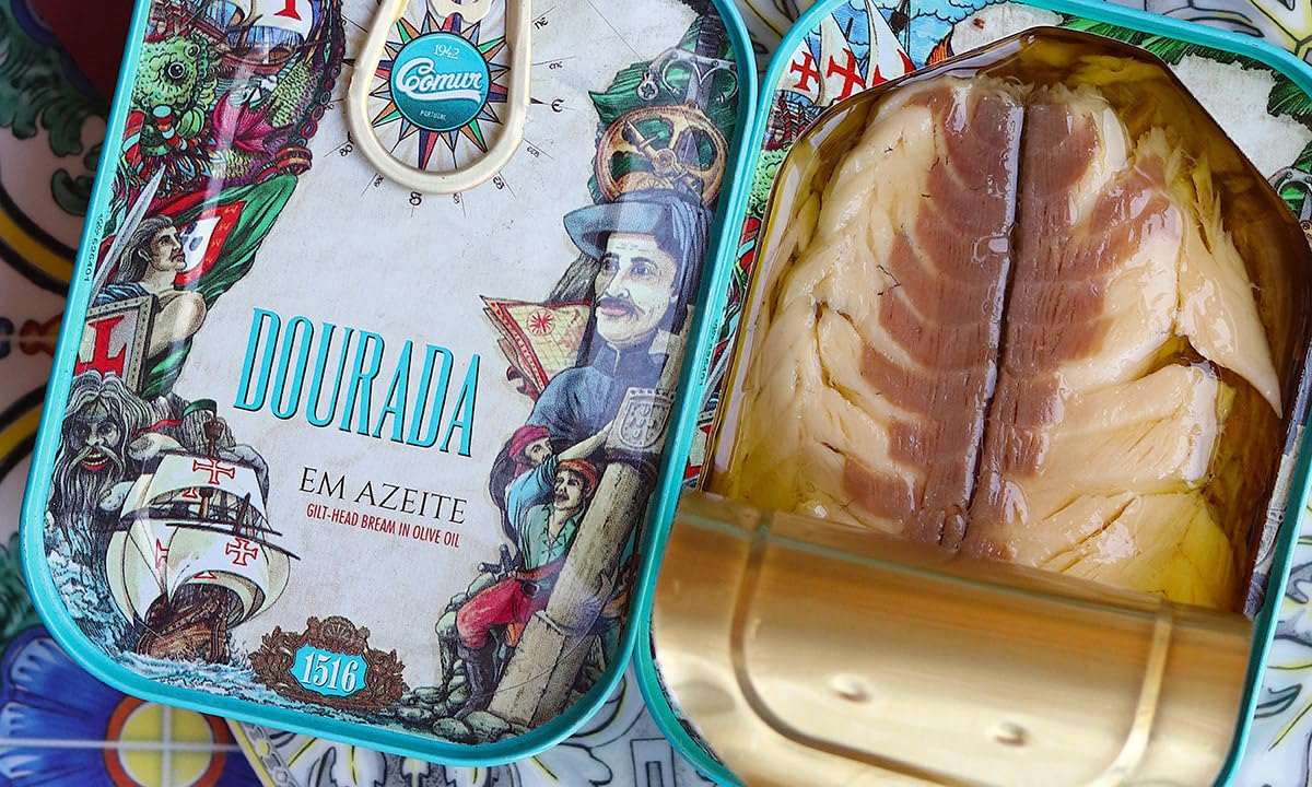 Comur Gourmet from Portugal - canned Sea Bream in Olive Oil - 4.93oz / 140gr (Pack of 3 cans)