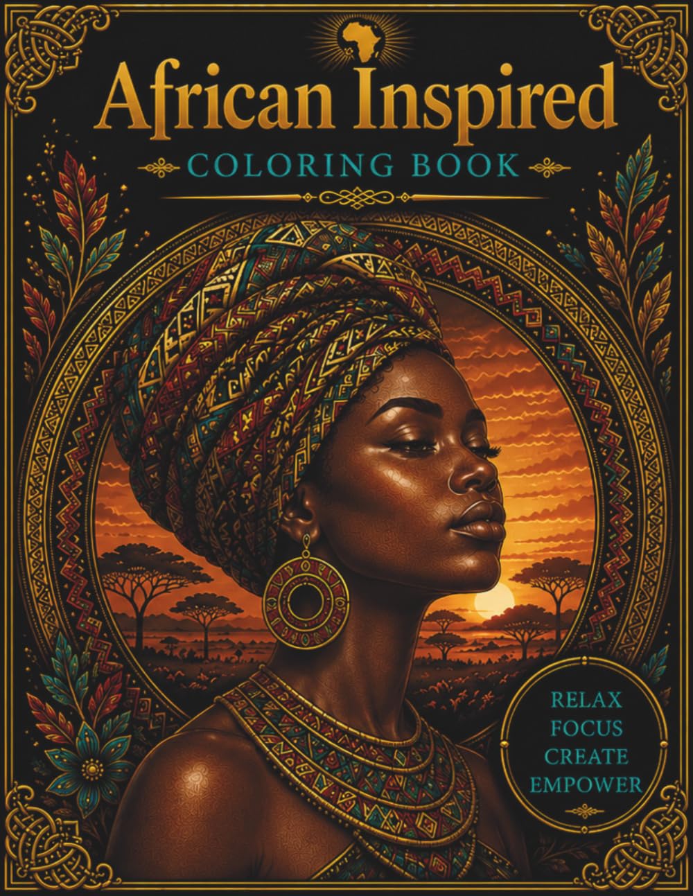African Inspired Coloring Book: 50 Pages (African Coloring Books)