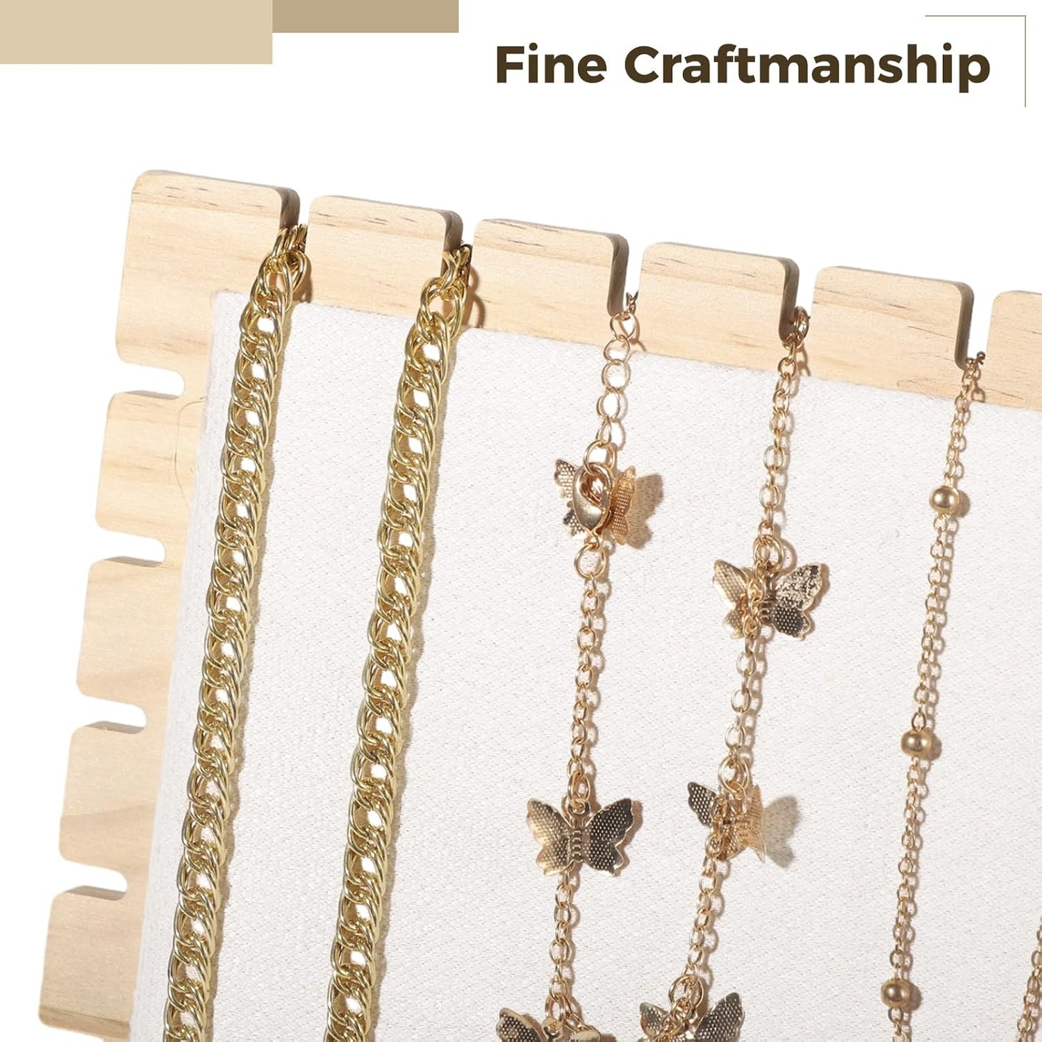 Homaisson Large Bamboo Necklace Display Stand, Pendant Necklace Wood Jewellery Holder, Chain Jewelry Big Rack Organizer for Store Show Sell, Jewelry Organizer(11.9"X8.5")