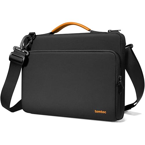 tomtoc 360 Protective Laptop Shoulder Bag for 13-inch MacBook Pro M2/A2686 M1/A2338 2022-2016, MacBook Air M3/A3113 M2/A2681 M1/A2337 2024-2018, Water-Resistant Laptop Accessory Carrying Case Sleeve