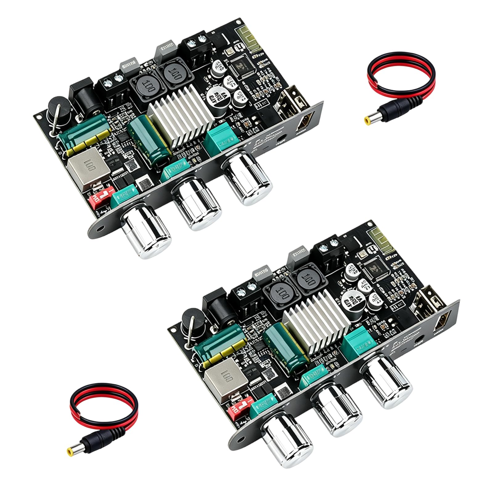2PCS ZK-1001U Bluetooth 5.3 Mono Amplifier Board with TWS, 100W Power Output, 9-24V Wide Voltage Input for Home & Car Audio DIY, Supports AUX/USB/Bluetooth