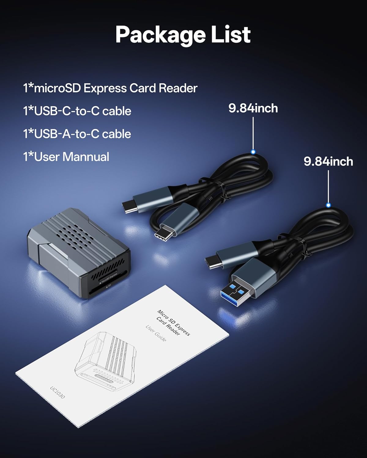 microSD Express Card Reader 880MB/s Read, Selore High Speed SD Card Reader USB-C&USB-A, Dual Slot Memory Card Reader for microSD SDXC SDHC Express for iPhone, Laptop, MacBook