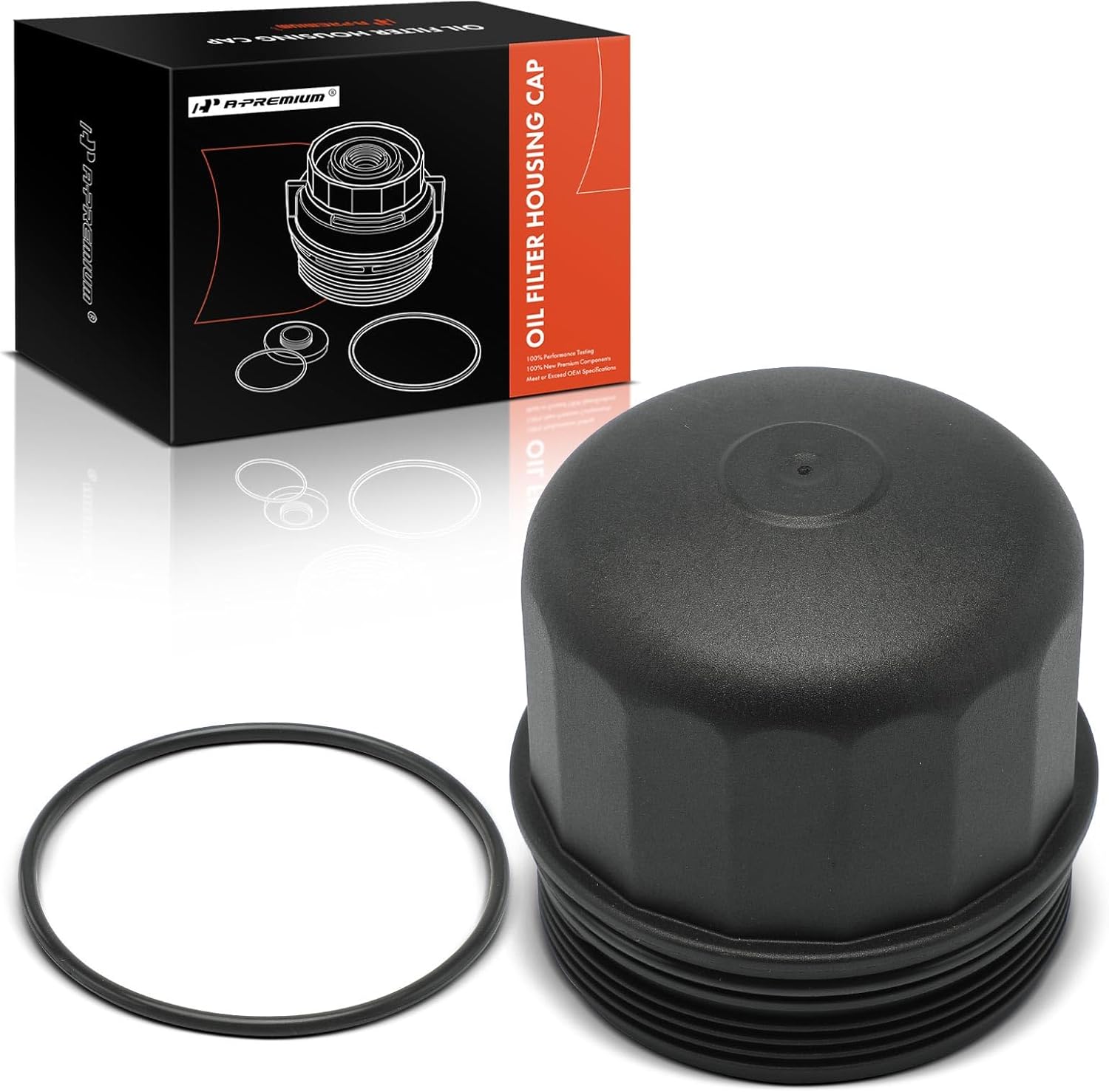 A-Premium Oil Filter Housing Cap Assembly Compatible with BMW X5, 535i, 550i GT, 550i xDrive, 750i xDrive, 760Li, X6, 650i Gran Coupe, Alpina B7, M5, M6 Gran Coupe, M850i xDrive, Replace# 11427615389