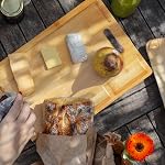 NIUXX Bamboo Cutting Board for Kitchen, Reversible Chopping Board with 3 Built-in Compartments and Juice Grooves, Large Chopping Tray 43 x 32 x 2 cm, Meats Vegetable Bread Fruits Board