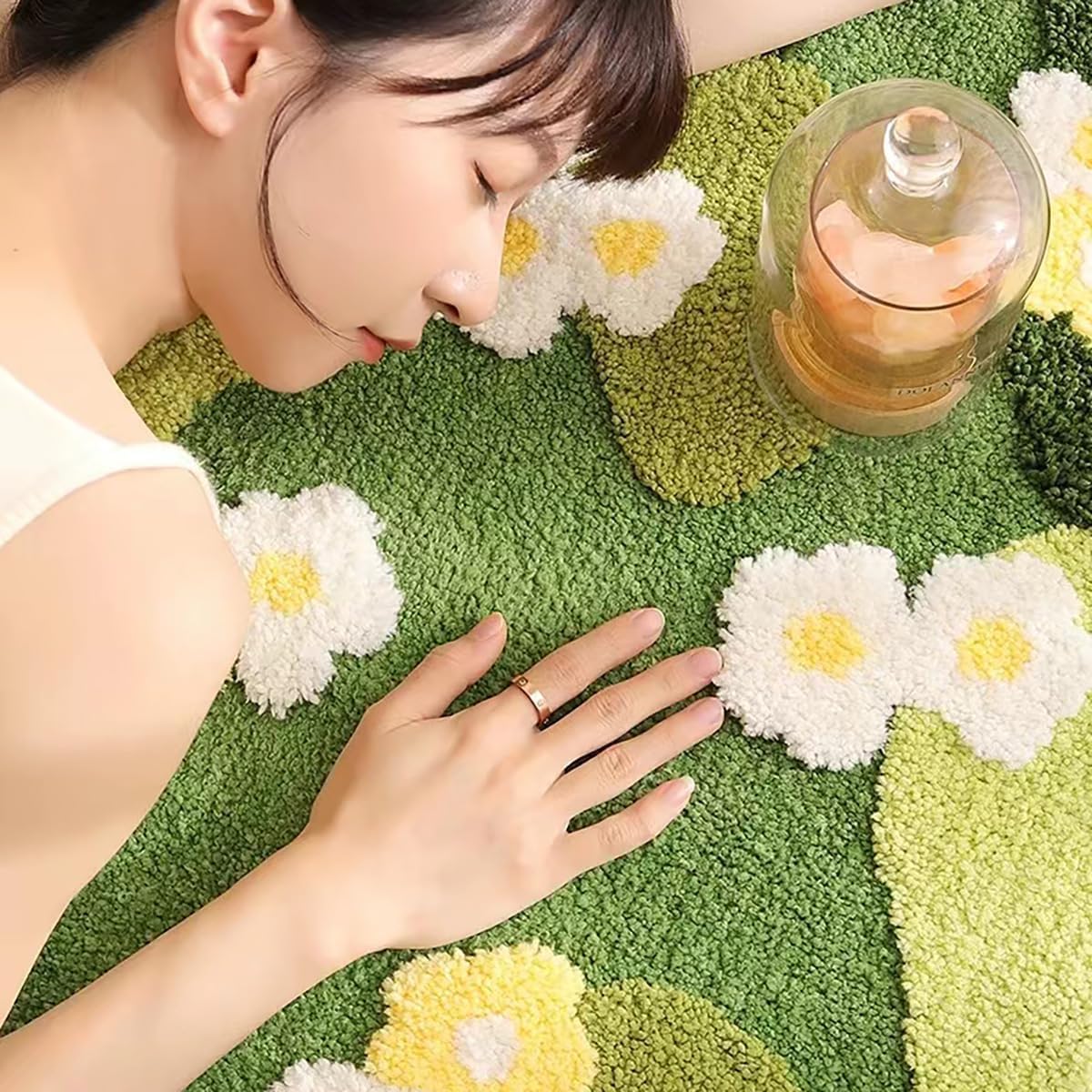 Super Soft Moss Rug - 3D Green Leaf Non-Slip Bath Mat For Bedroom, Bathroom, Kitchen (2x4 Feet)