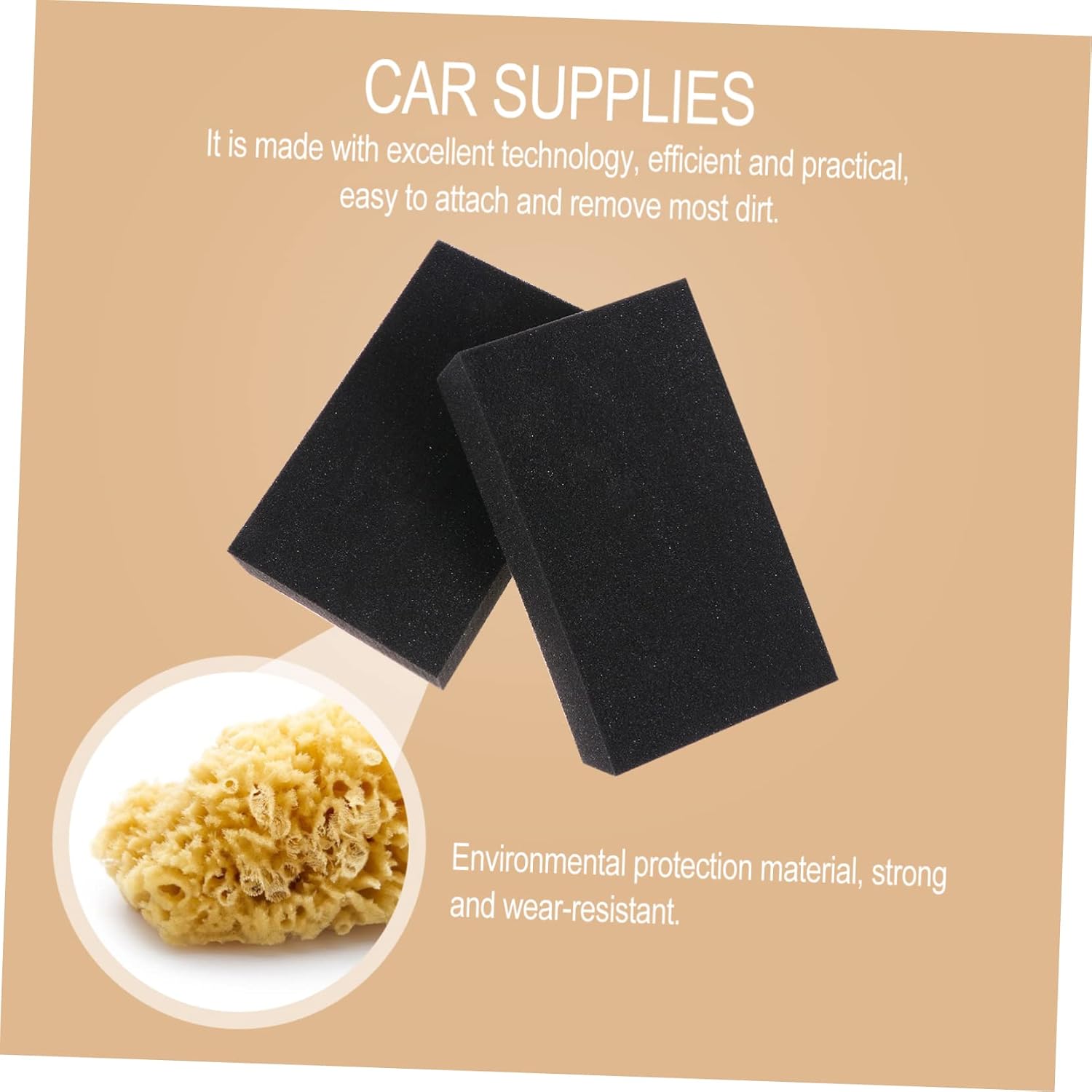 Garneck 4pcs Car Washing Sponge Cleaning Sponge for Car Care High Absorption Scratch Use Vehicles Trucks and Motorcycles