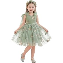 LalaMira Flower Girl Dress Floral Embroidered Toddler Girls Dresses Fairy Tulle Dress for Wedding Birthday Party Photo Shoot