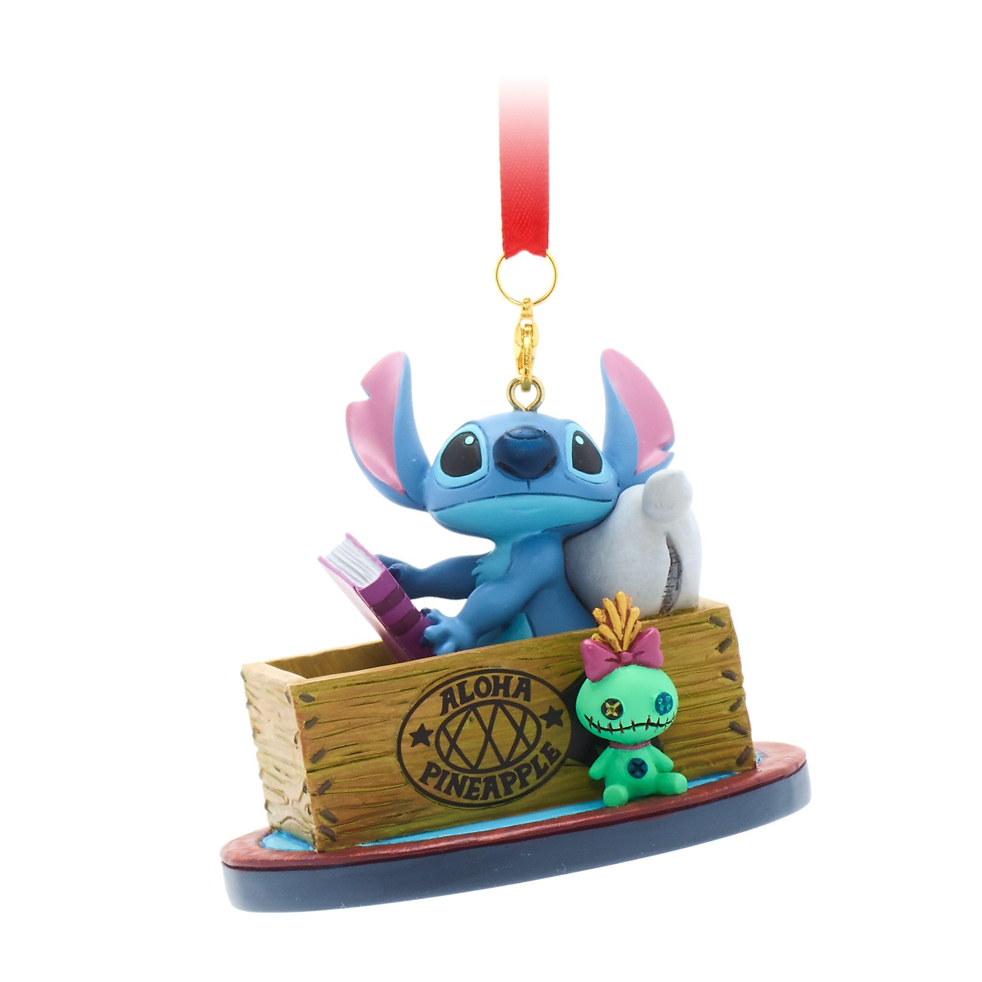 Disney Store Official Stitch Sketchbook Ornament, Lilo & Stitch, 7.5cm/2.9”, Festive Seasonal Christmas Tree Hanging Decoration with Lobster Clasp
