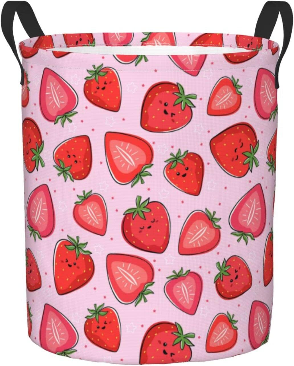 Segur Kawaii Foldable Laundry Basket with Handle, Strawberry, Cute