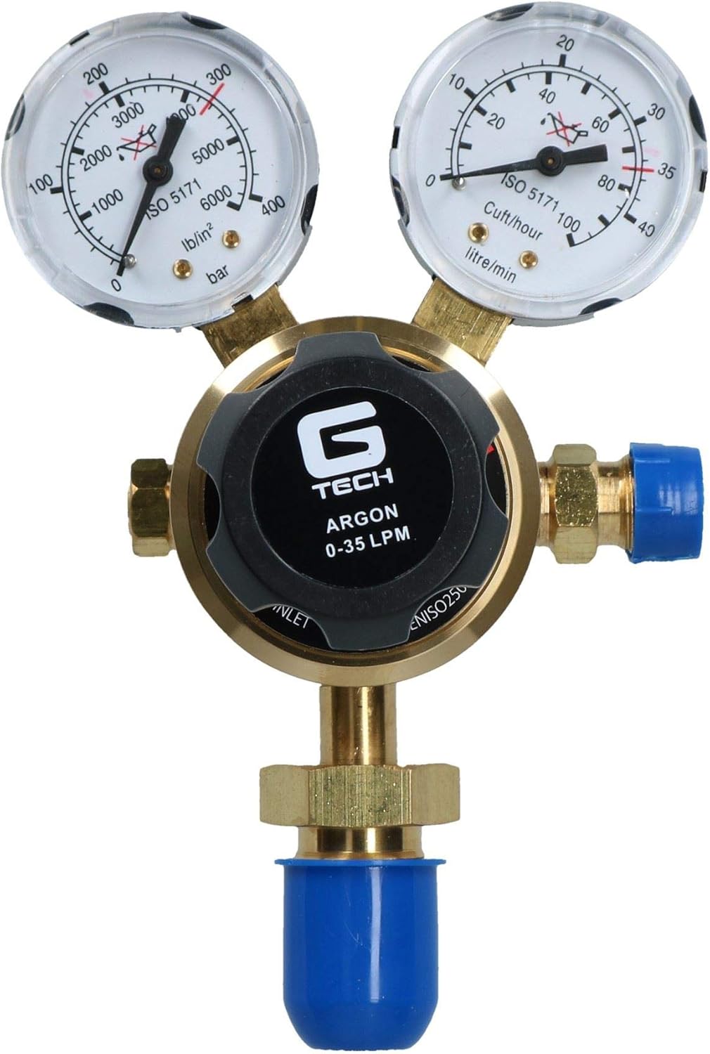 Argon Regulator Single Stage 2 Gauge Gas Bottle 300 Bar Welding Welder