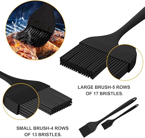 Miniatura 3 de DE LINKAGE - Cepillo de silicona para repostería, resistente al calor, para aceite y salsa. Sin BPA y apto para lavavajillas (2 piezas)