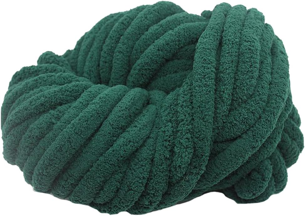 500g Chenille Chunky Knit Yarn Chunky Knit Yarn Dark Green