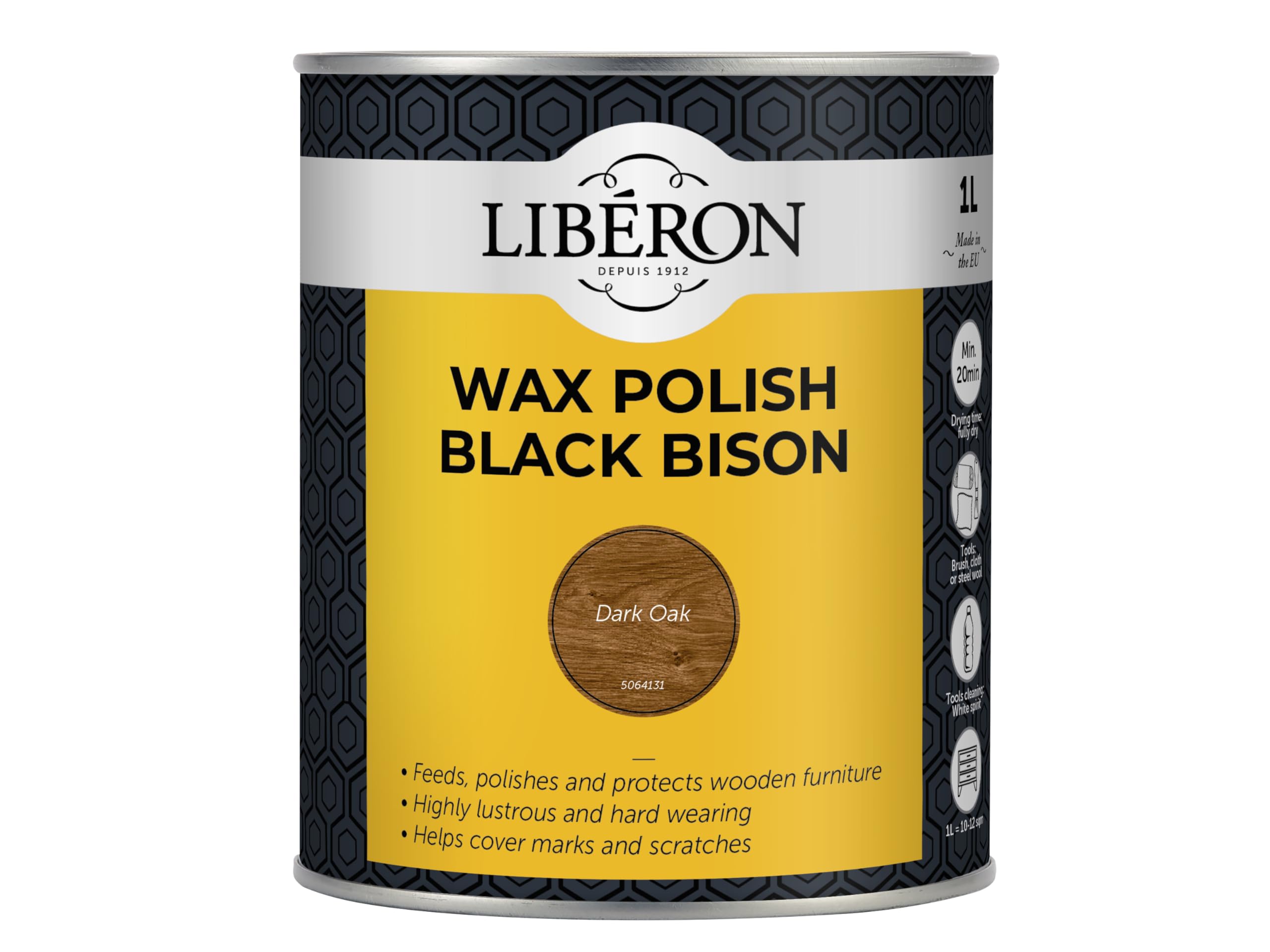 Liberon Black Bison Dark Oak Wax Paste 1Kg For Wood Care 3282391064367