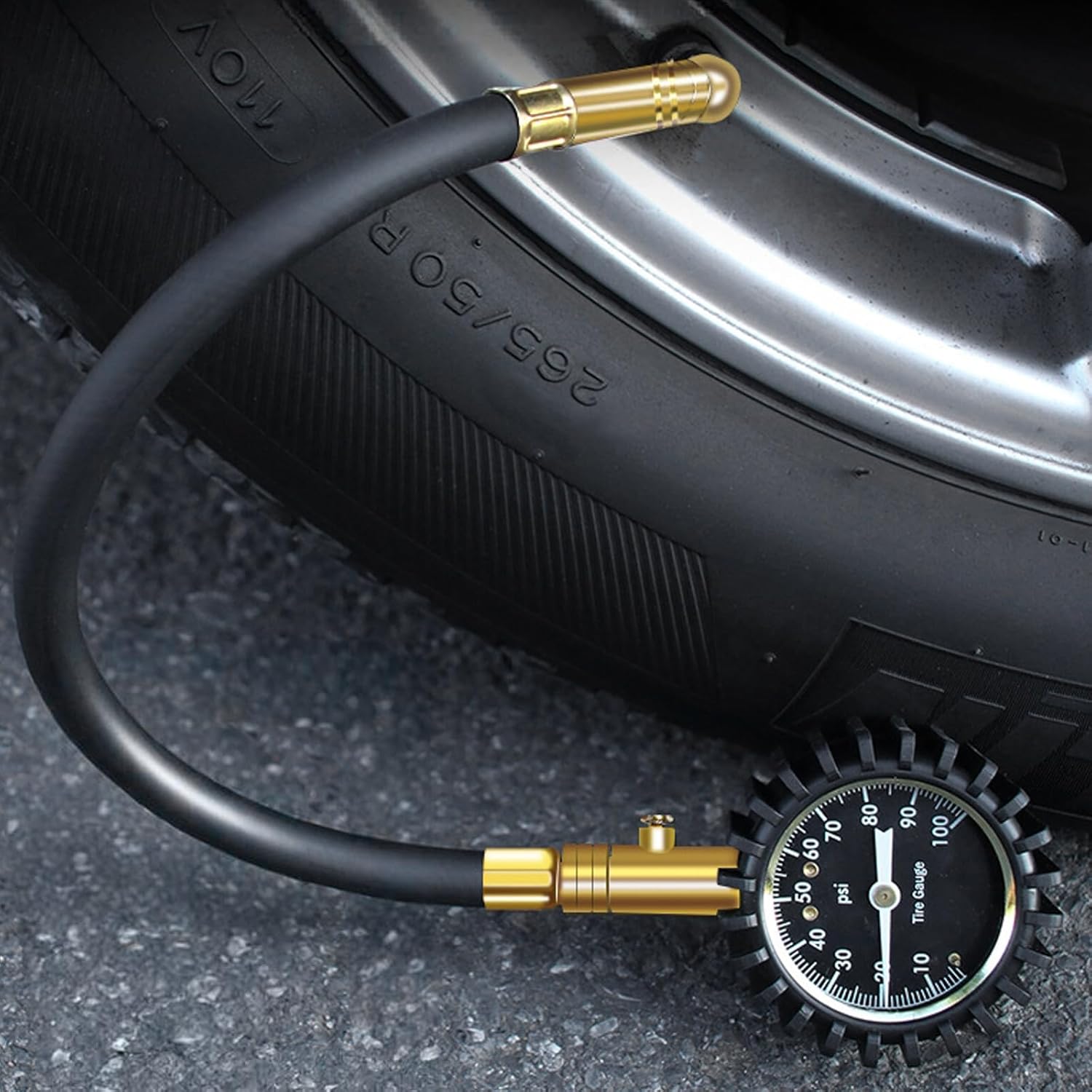 Tire Pressure Gauge (0-100 PSI) - A Standard tire Measuring Instrument for Cars and Trucks, Used as an Accessory for Measuring tire Pressure.