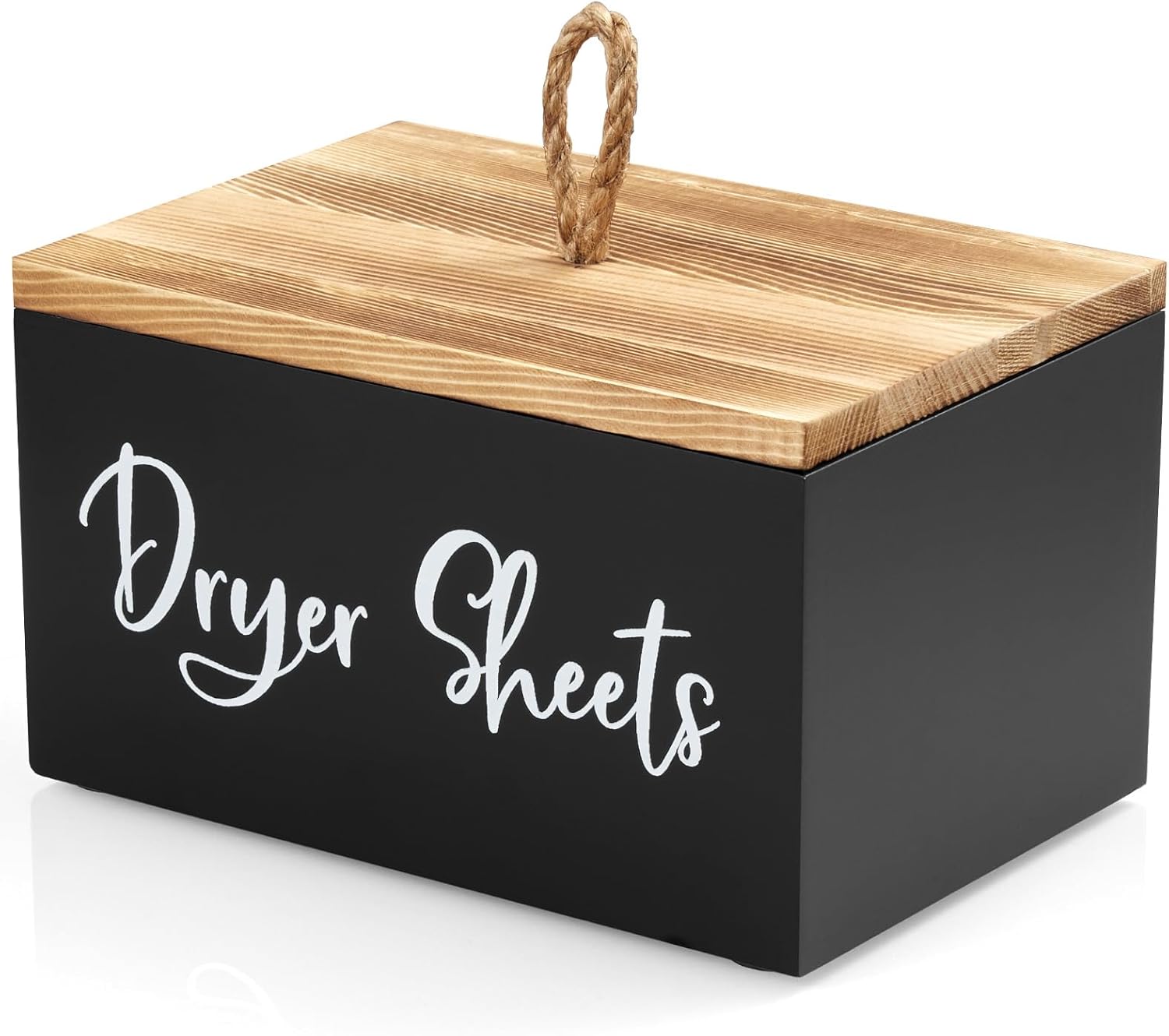 Dryer Sheet Holder Farmhouse Laundry Sheets Container Wooden Organization