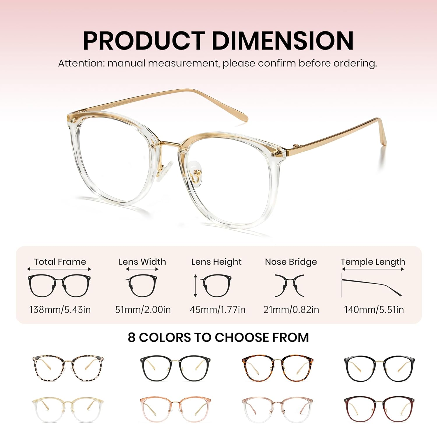 Cyxus Blue Light Glasses for Woman, Fashion Computer Glasses on Office Reduce Eye Strain Anti Migraine for Working Reading - Image 6